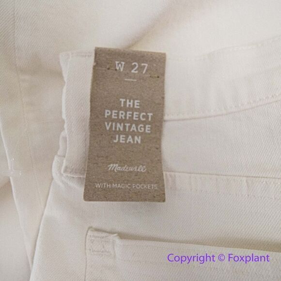 NEW Madewell The‎ High-Rise Perfect Vintage Jean in Tile White, 27 - Picture 12 of 16